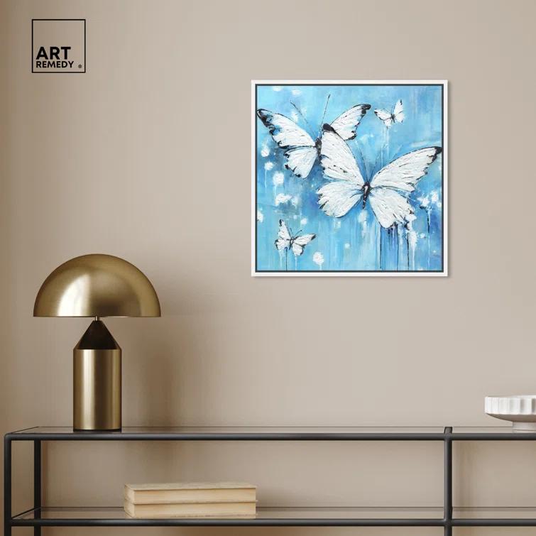 Art Remedy Art Remedy Textured Blue Butterflies Framed Butterfly 56175