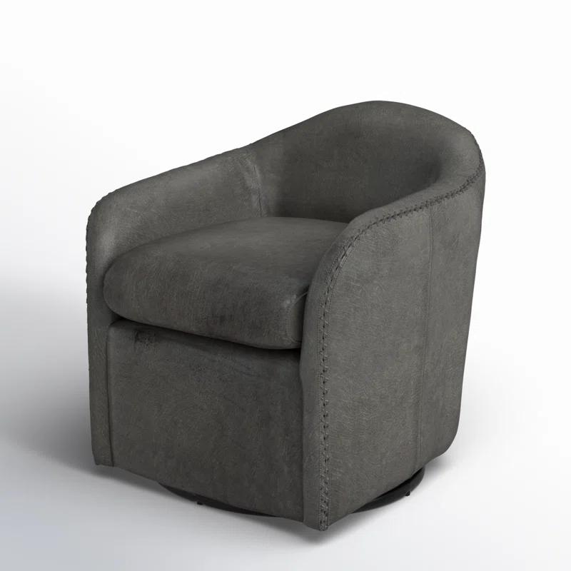 Sinbad Genuine Leather Swivel Club Chair