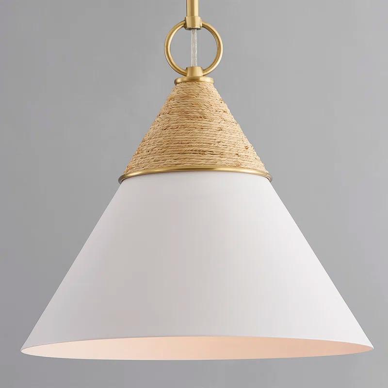 Rooney Pendant Light - White and Natural / 13"