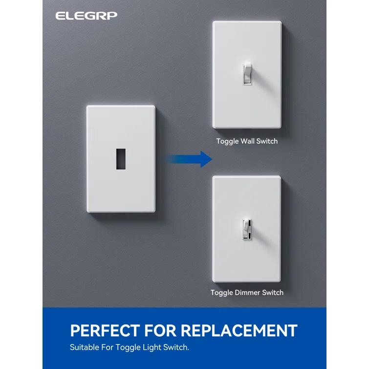 ELEGRP No Subject 1 - Gang Toggle Light Switch Wall Plate (Set of 10)