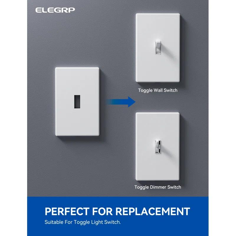 ELEGRP No Subject 1 - Gang Toggle Light Switch Wall Plate (Set of 10)