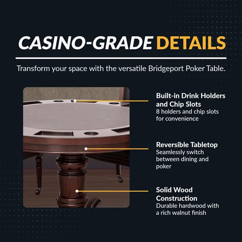 Hathaway Games Bridgeport 2-in-1 Poker Table Set