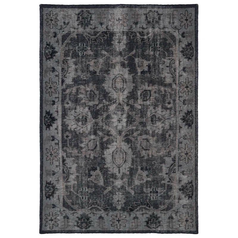 Kaleen Restoration Oriental Hand-Knotted Wool Black Area Rug & Reviews | Wayfair
