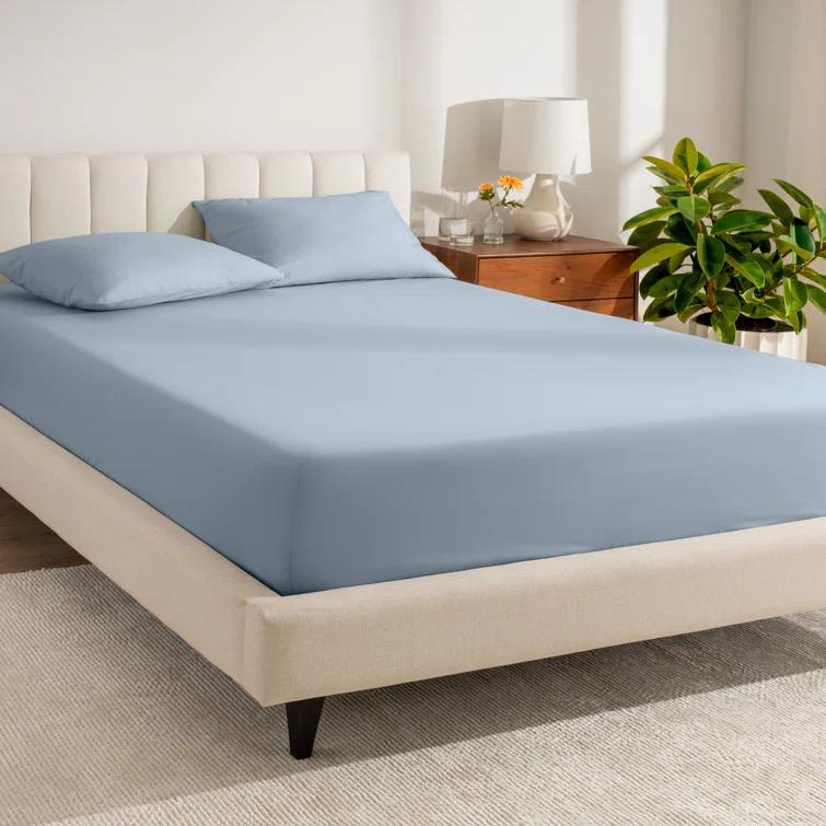 Bare Home 260 Thread Count Organic Cotton Percale Fitted Sheet