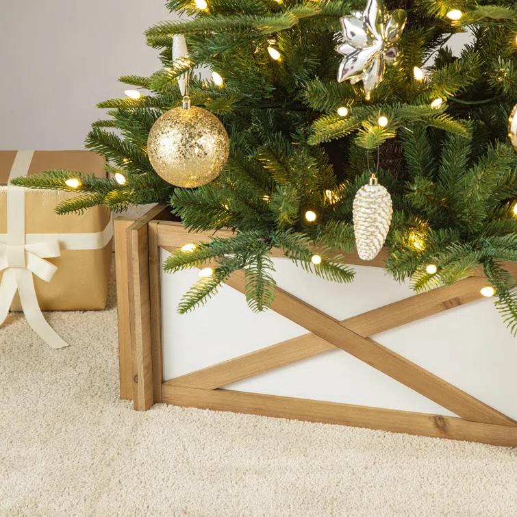 Glitzhome Wooden Christmas Tree Collar