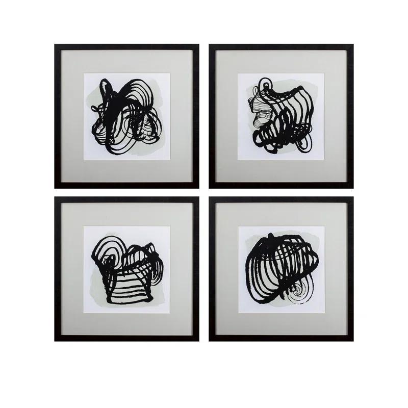 Propac Images " Neutral Abstracts " by Angela Harris 4 - Pieces Painting Print