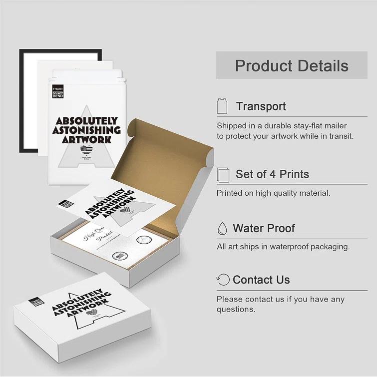 IDEA4WALL Minimal Botanical " IDEA4WALL Framed Pastel Watercolor Green Leaves Wall Art, Set Of 4 Nature Wilderness Wall Decor Prints, Botanical Floral Wall Decor For Living Room, Bedroom " 4 - Pieces