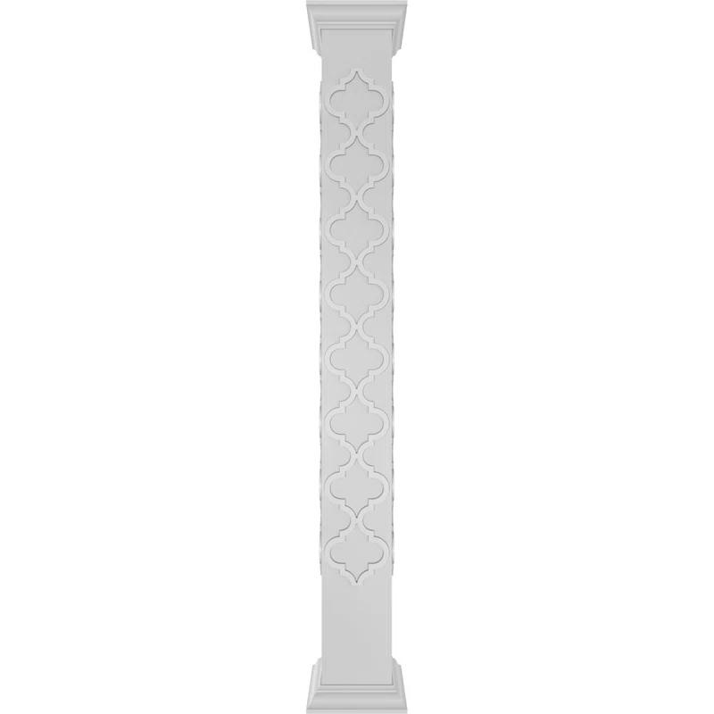 Ekena Millwork Craftsman Classic Square Non-Tapered Large Marrakesh Fretwork Column w/ Crown Capital & Base