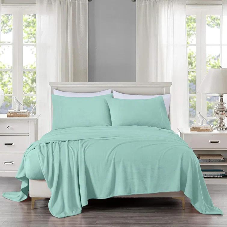 Chezmoi Collection Washed Microfiber Line Stitch Embroidery Quilt Set