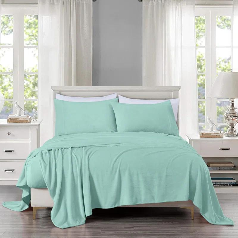 Chezmoi Collection Washed Microfiber Line Stitch Embroidery Quilt Set