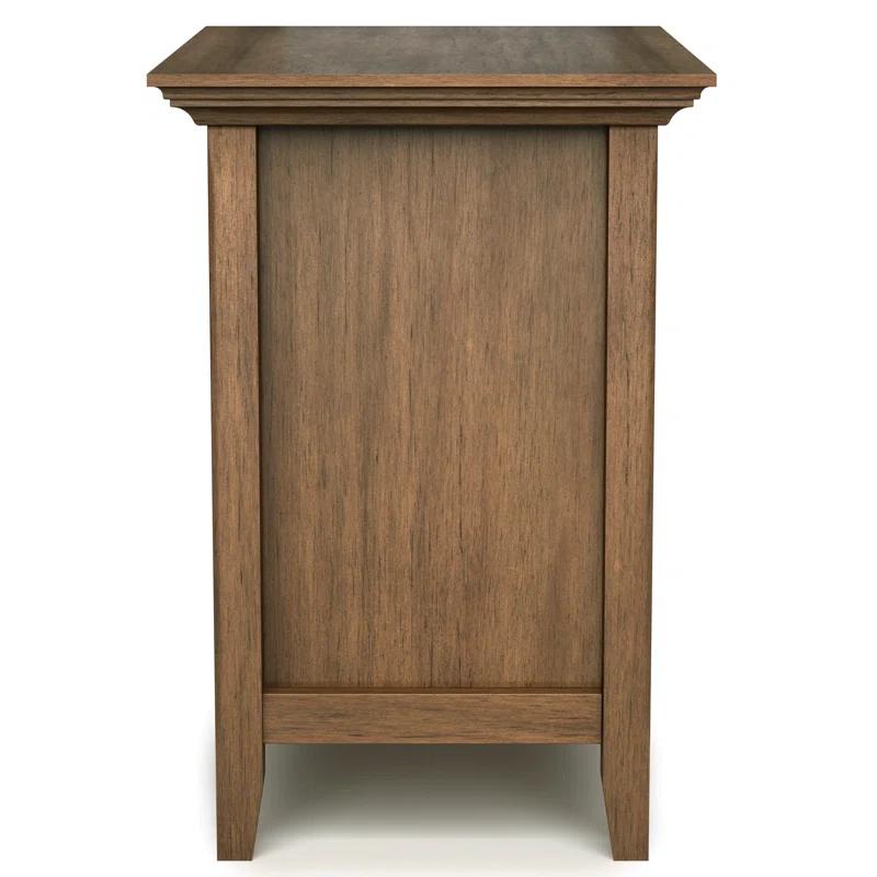 Simpli Home Amherst 24"W 2-Drawer Solid Wood Nightstand with Open Shelf