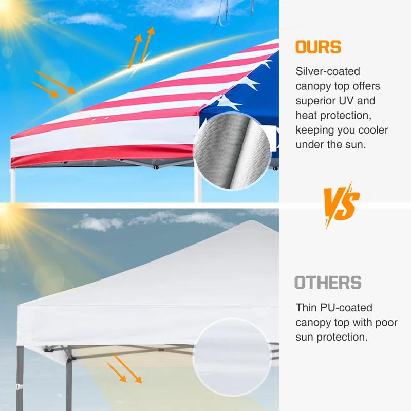 EAGLE PEAK Pop Up Canopies 10 Ft. W x 10 FT. D Metal Party Tent Canopy