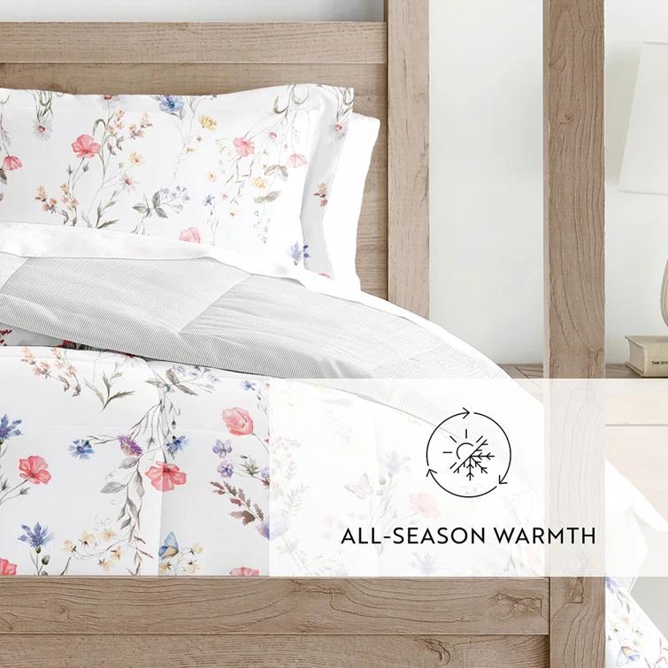 Becky Cameron Down-Alternative Comforter Set in Meadow Floral Stripe