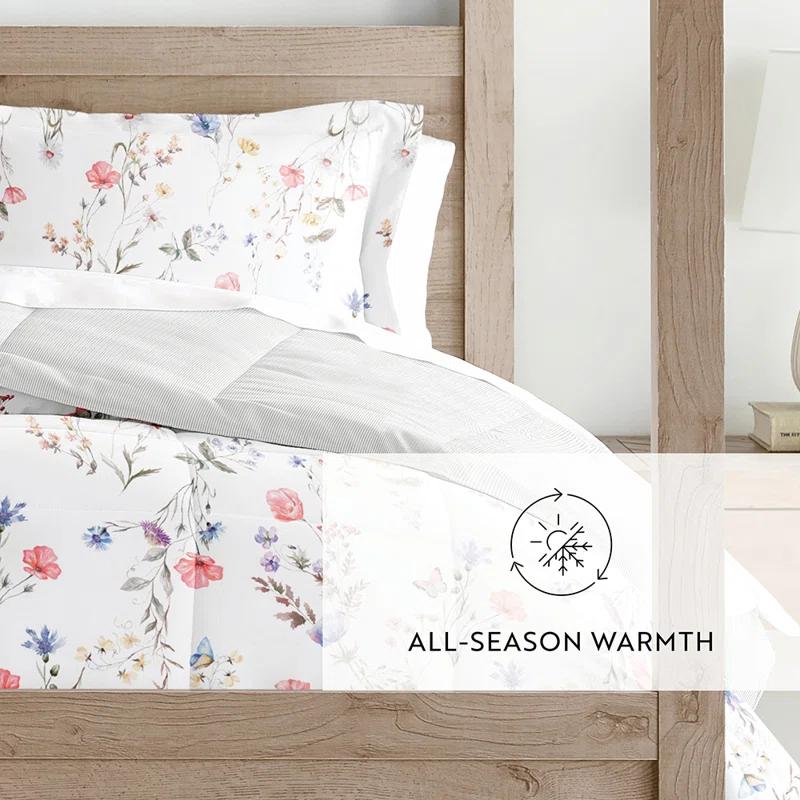 Becky Cameron Down-Alternative Comforter Set in Meadow Floral Stripe
