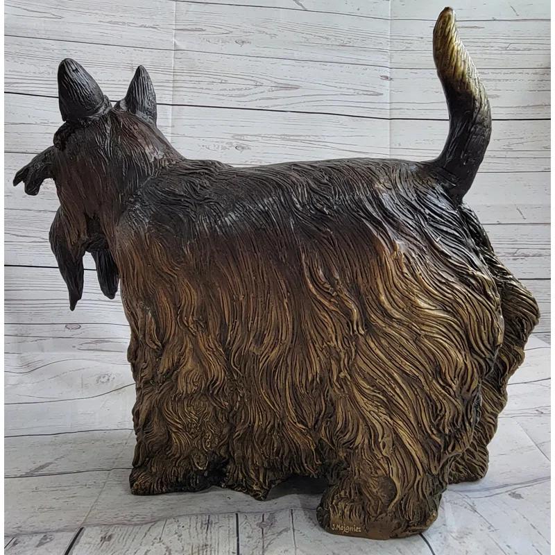 Red Barrel Studio® Scottish Terrier Dog Bronze Metal Sculpture Statue Figure Figurine Handmade Art 16 Inches X 20 Inches