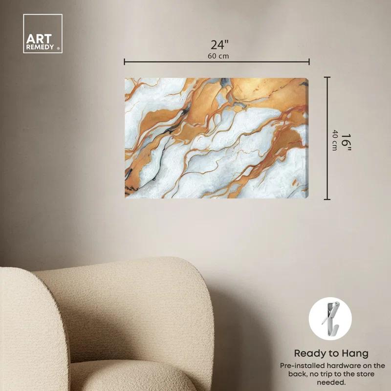 Art Remedy Gold Marble Boho Neutral Abstract Wall Art by Art Remedy