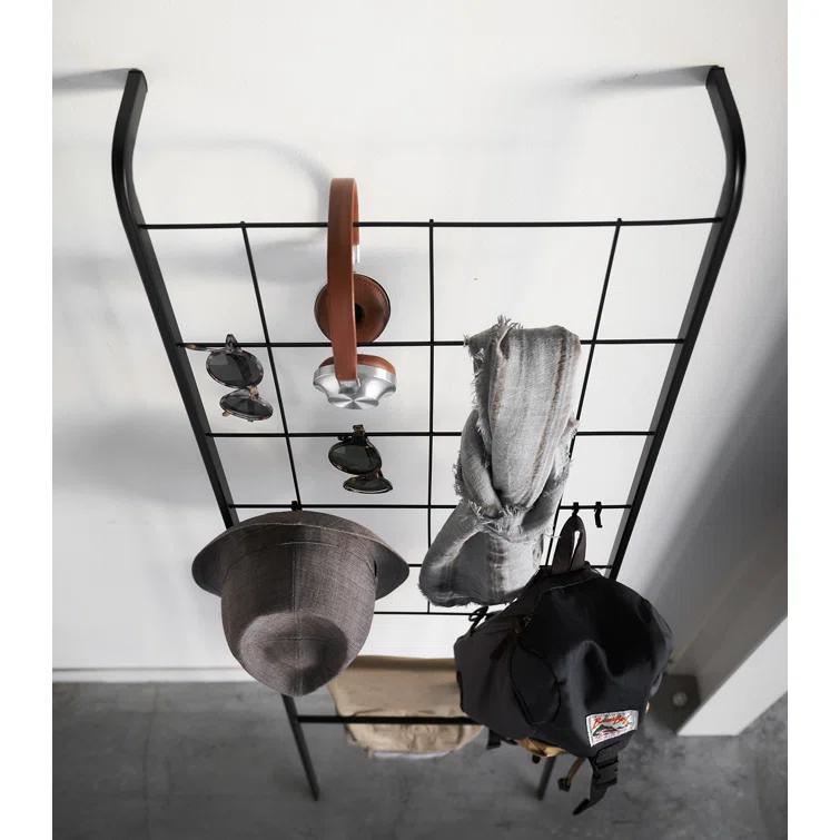 Tower Yamazaki Home Grid-Panel Leaning Ladder, Modern Storage Rack For Bedroom Or Bathroom, Steel