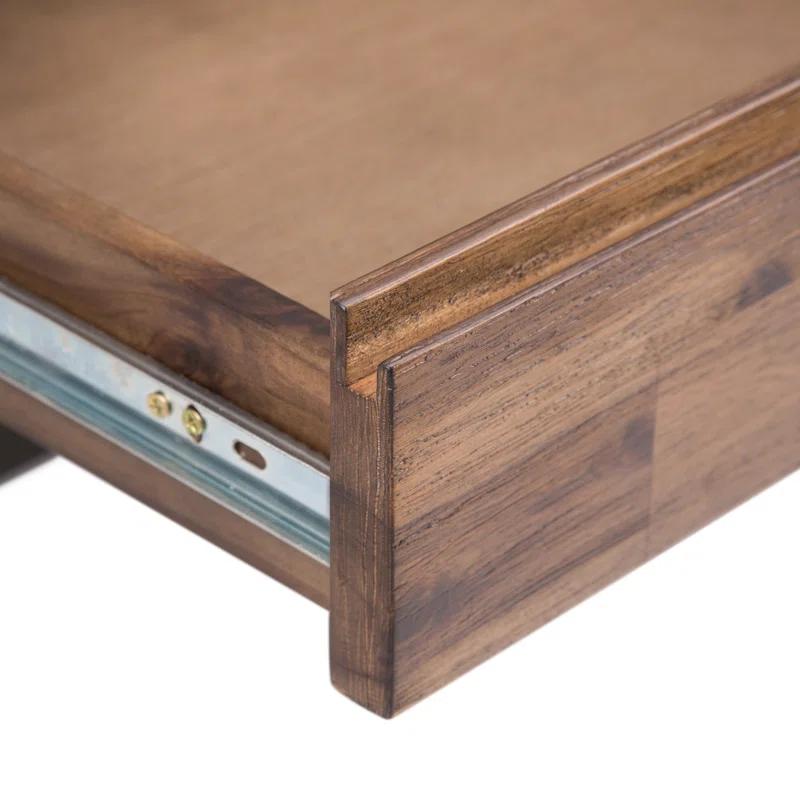 Simpli Home Erina 48"W Solid Acacia Wood Small Desk, Industrial Style with Keyboard Tray and 2 Drawers