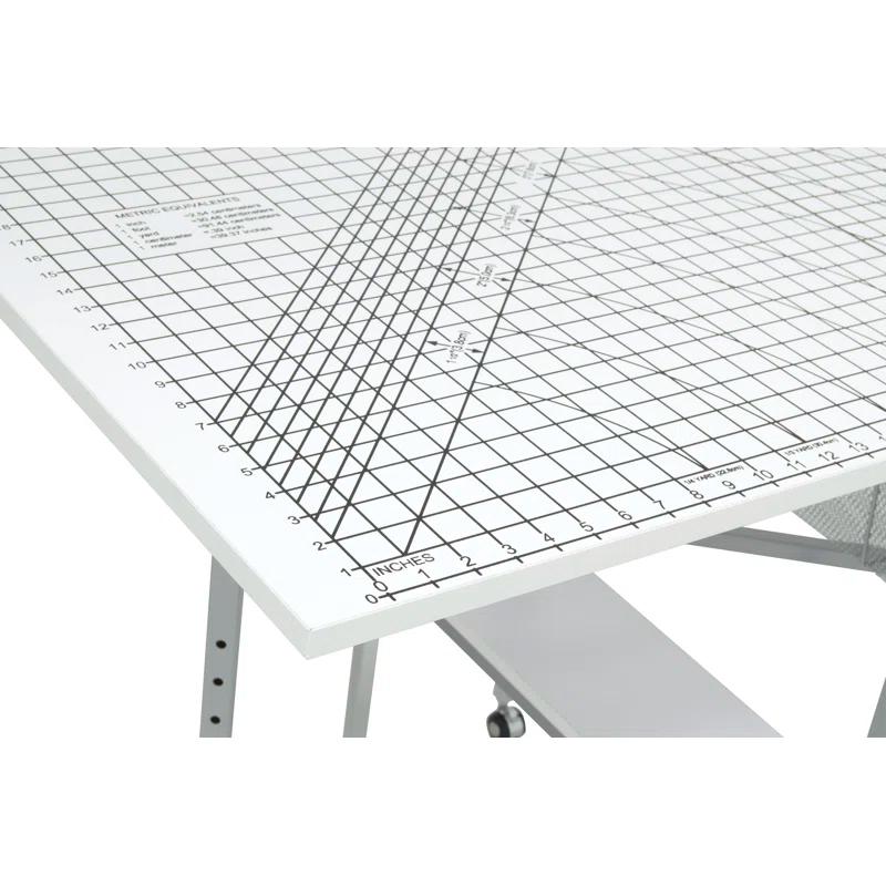 58.5'' x 36.75'' Foldable Sewing Table with Wheels