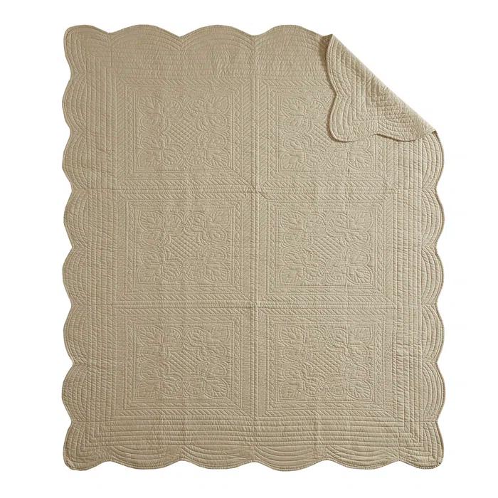 Madison Park Journey Oversized Quilted Throw with Scalloped Edges