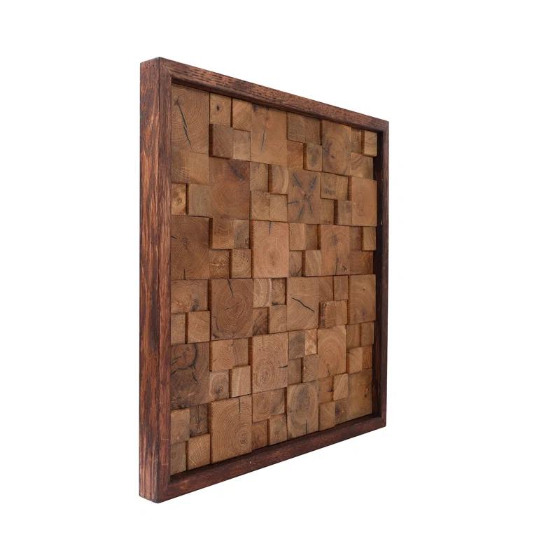 Rustic Abstract Wall Decor on Solid Wood