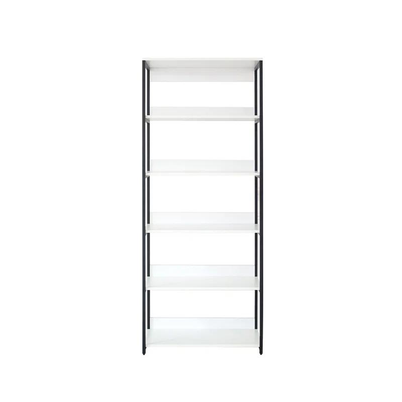 Benjara Cox Tall Modular Closet System, 5 Storage Shelves And Black Metal Frame