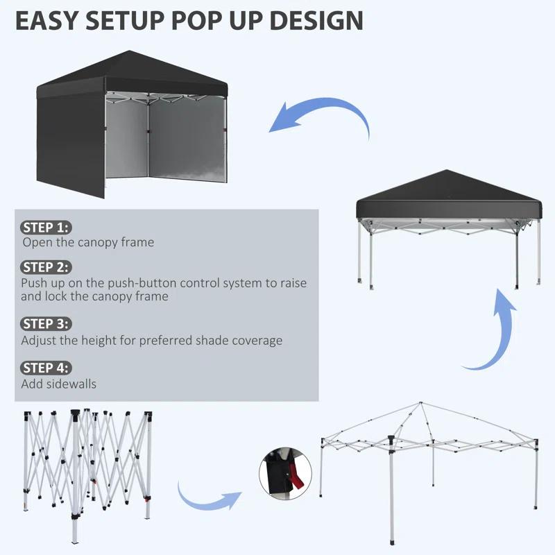 Outsunny 10 Ft. W x 10 Ft. D Steel Party Tent