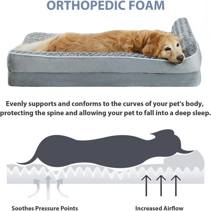 Tucker Murphy Pet™ Orthopedic Dog Beds For Large Dogs-Waterproof Sofa Dog Bed With Removable Washable Cover, Large Dog Bed With Waterproof Lining And Nonskid Bottom,Pet Bed For Large Dogs