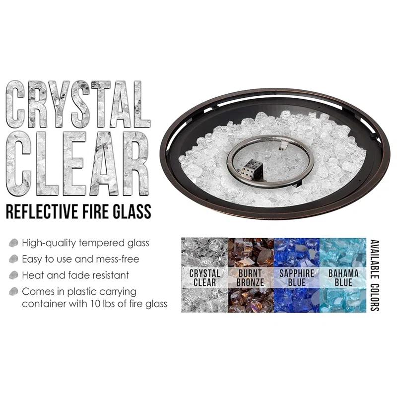 Fire Sense Fire Sense Premium Sparkling Reflective Tempered Fire Glass for Fire Pits Easy to Install-10 Lbs Crystal Clear