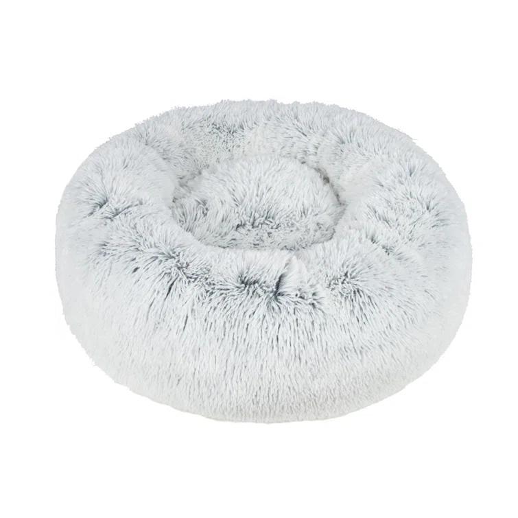 Best Pet Supplies Donut Dog Bed with Faux Fur, Anti-Anxiety Cushion, Slip-Resistant