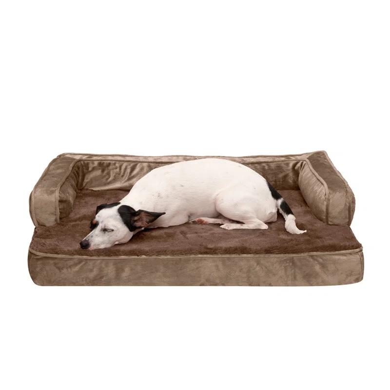 FurHaven Plush & Velvet Comfy Couch Sofa-Style Pet Bed