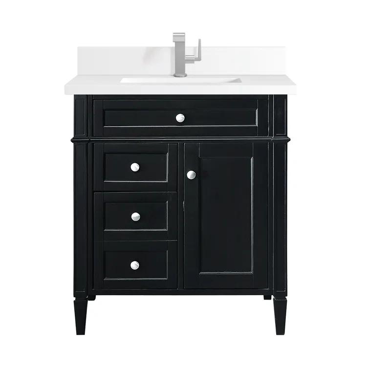 30 in. Single Vanity, Black Onyx with 3 cm Lime Delight Quartz Top