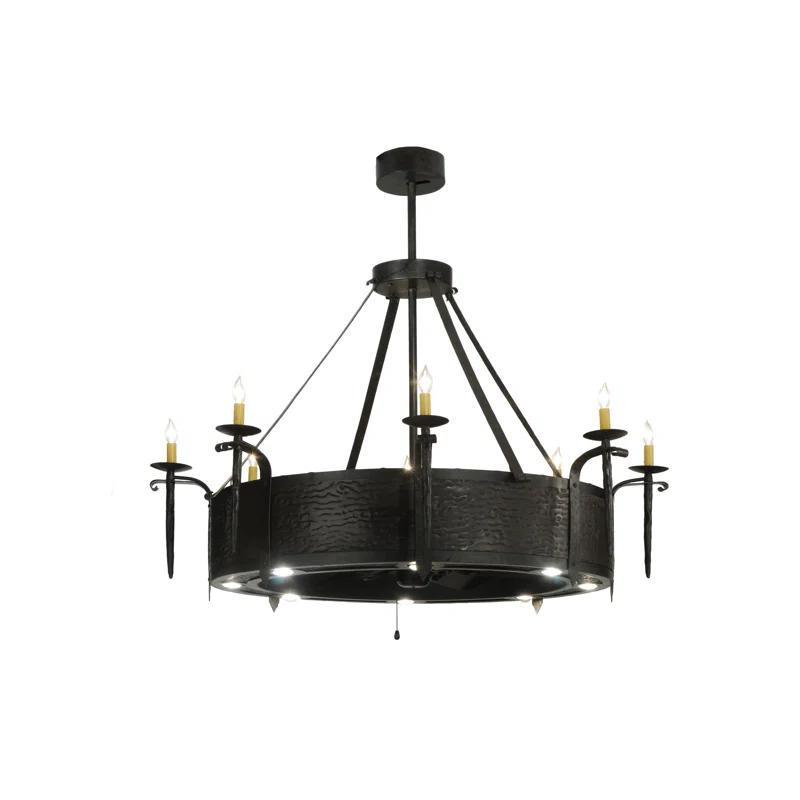 Meyda Lighting Rustic Lodge 16 - Light Dimmable Drum Chandelier