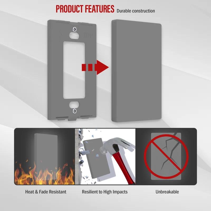 Enerlites No Subject 1 - Gang Blank Standard Wall Plate