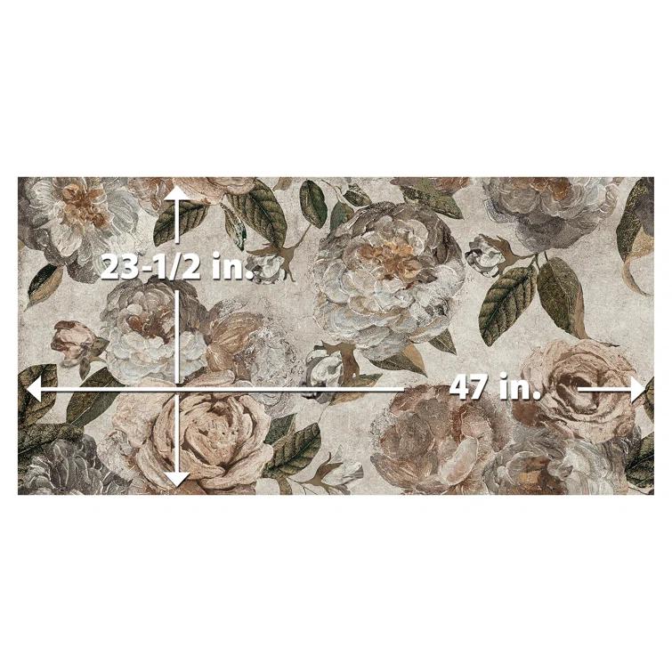 Merola Tile Parete Fiori 24" x 47" Porcelain Natural / Floral Wall & Floor Tile