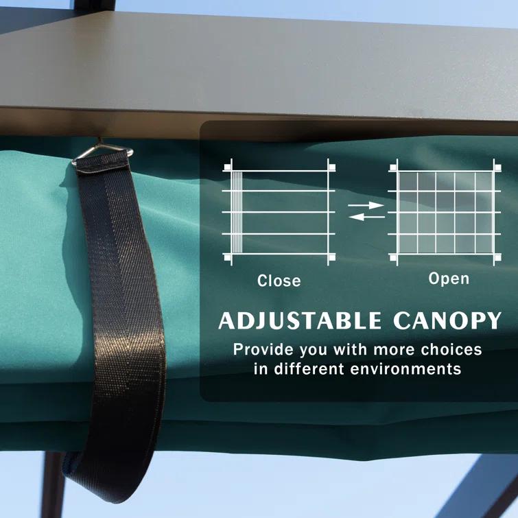 Kozyard Atlantics Outdoor Retractable Pergola with Sun Shade Canopy 10' x 13'