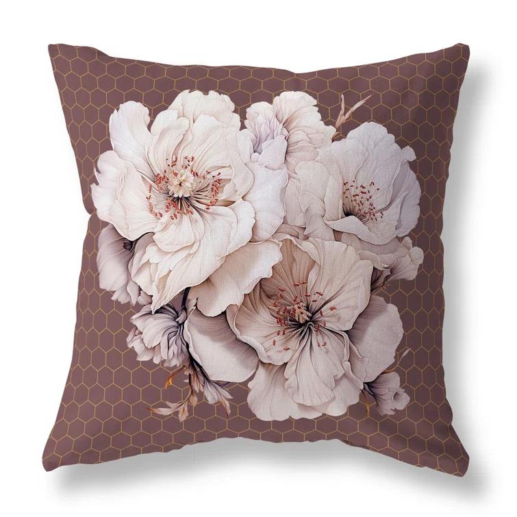 Amrita Sen Magnolia Majesty Floral Reversible Throw Pillow