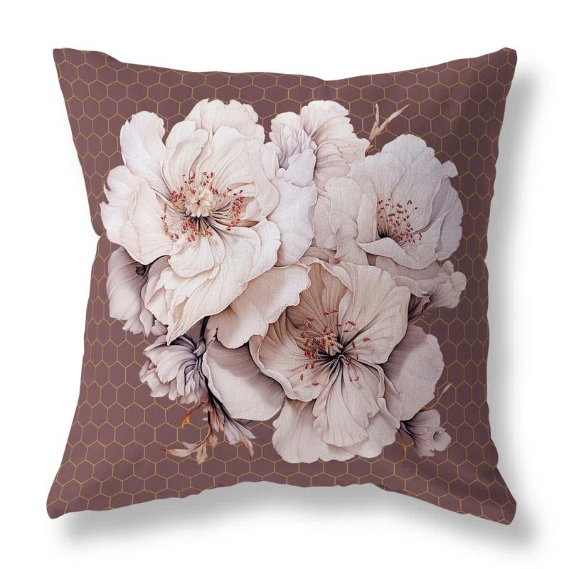 Amrita Sen Magnolia Majesty Floral Reversible Throw Pillow
