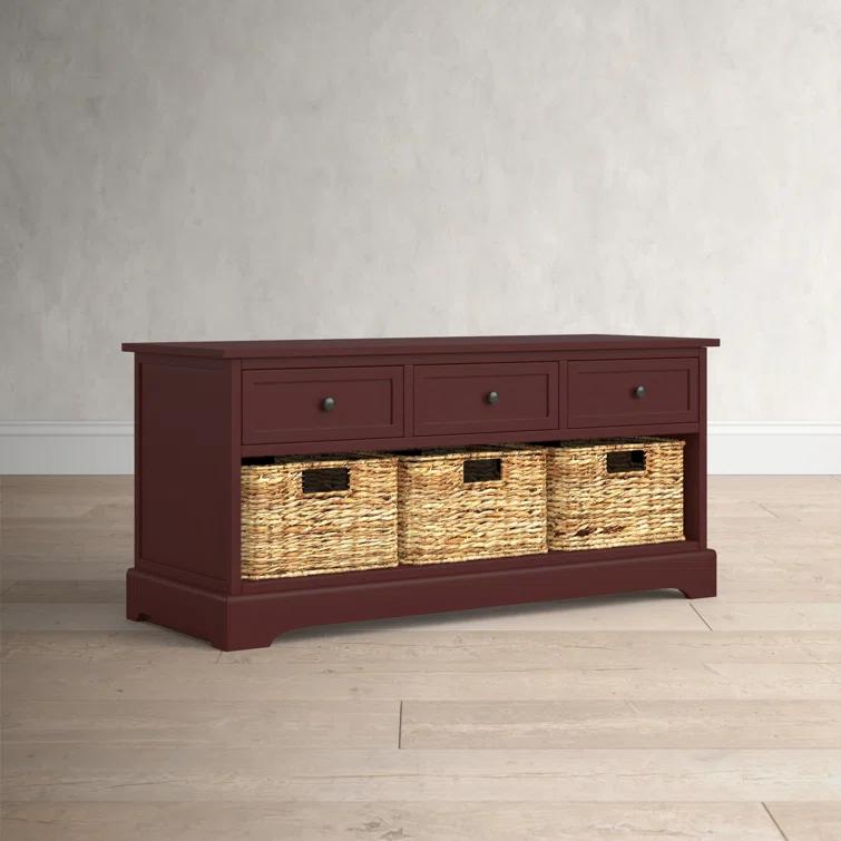 Adayla Solid Wood Drawers Storage Bench