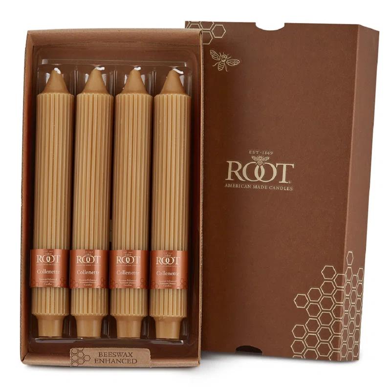 Grecian Collenette Unscented Taper Candle (Set of 4)