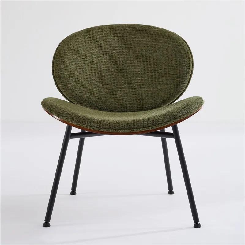 Farm on table Mid-Century Modern Chair Single Side Chair Tripod,bean paste pink fabric Lounge Chair in Walnut Finish Comfortable Backrest,Bean Paste Red color,SW1871PR