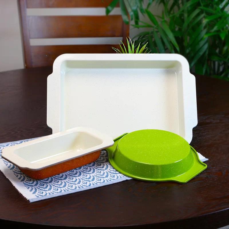 Vibrant Ceramic Non-Stick 3-Piece Bakeware Set