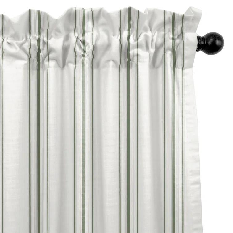 6ix Tailors Fine Linens August Stripe Rod Pocket Drapery Panels - Pair