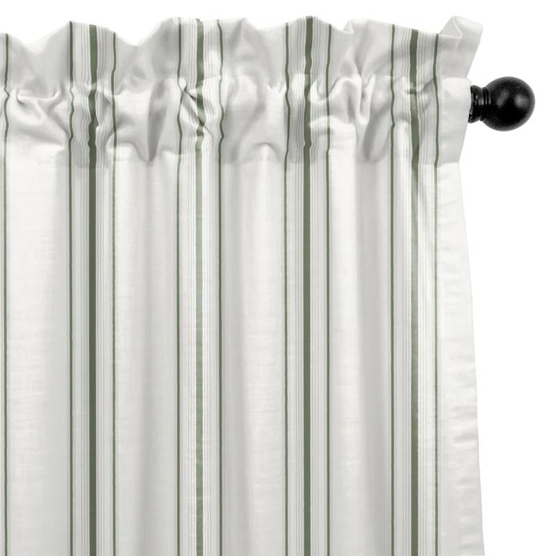 6ix Tailors Fine Linens August Stripe Rod Pocket Drapery Panels - Pair