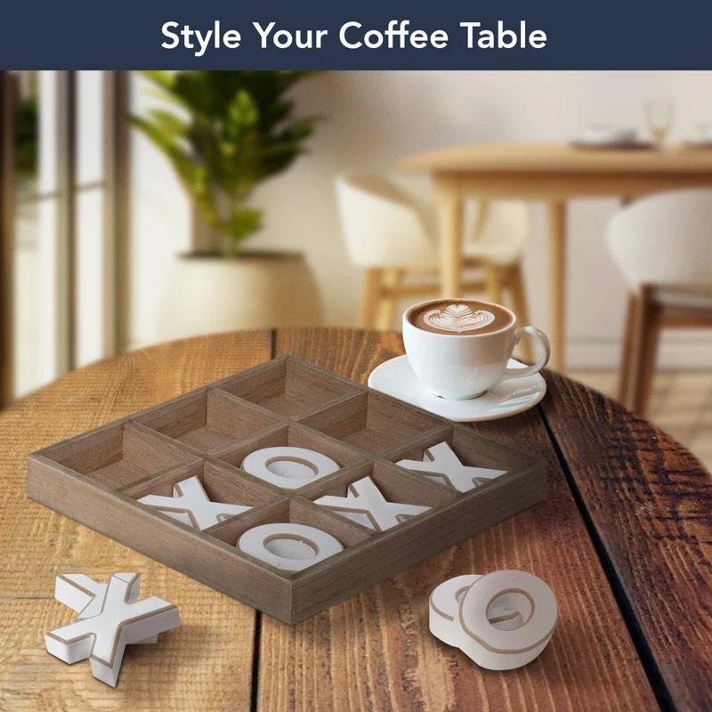 American Art Decor Noughts and Crosses Wood Tic Tac Toe Board Game & Reviews | Wayfair