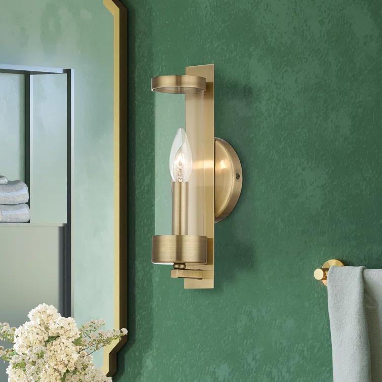 Everly Quinn Bernd Steel Candle Wall Light