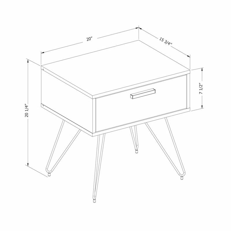 South Shore Slendel Nightstand Pure White