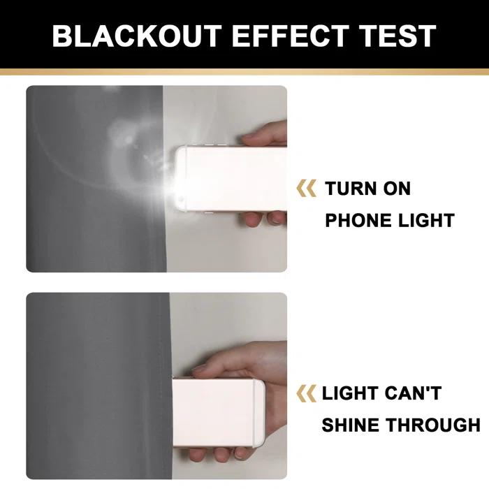 The Twillery Co.® Adona Thermal Insulated Bedroom Curtain Solid Color Room Darkening Blackout Grommet Heat Blocker Curtain Panels with White Liner