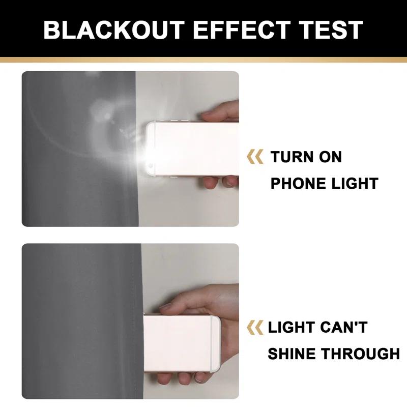 The Twillery Co.® Adona Thermal Insulated Bedroom Curtain Solid Color Room Darkening Blackout Grommet Heat Blocker Curtain Panels with White Liner