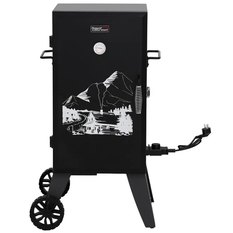 Royal Gourmet Royal Gourmet 28-Inch Analog Electric Smoker with 3 Cooking Grates, 1350W Output, Adjustable Temperature Control, Black